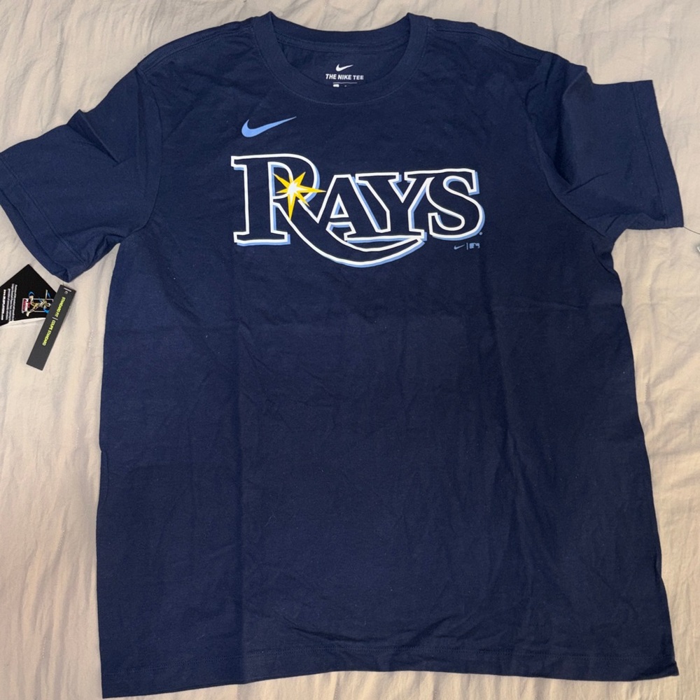 Nike Navy Graphic Logo Tee with White Print Size Large